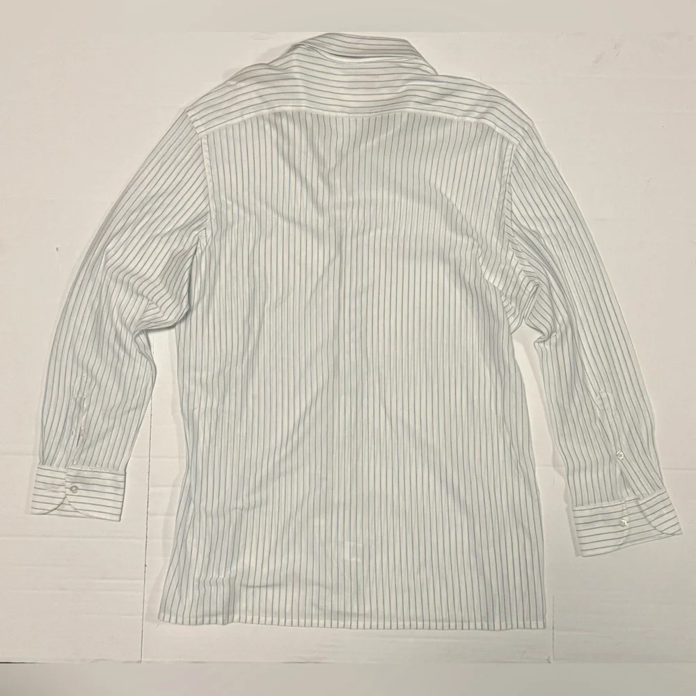 Luciano Barbera Men's‎ Long Sleeve Shirt White Blue Made in Italy XL (0148)A4